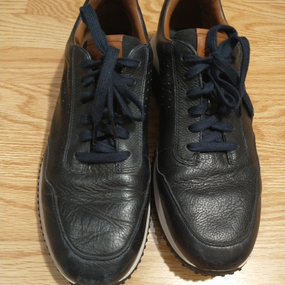 Men's Clarks active air SZ 12 Leather LaceUp Athletic Sneaker Black,Excellent Co